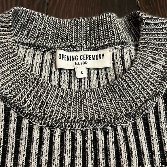 Opening Ceremony heavy knit optical illusion sweater size Small NWOT - Picture 2 of 4